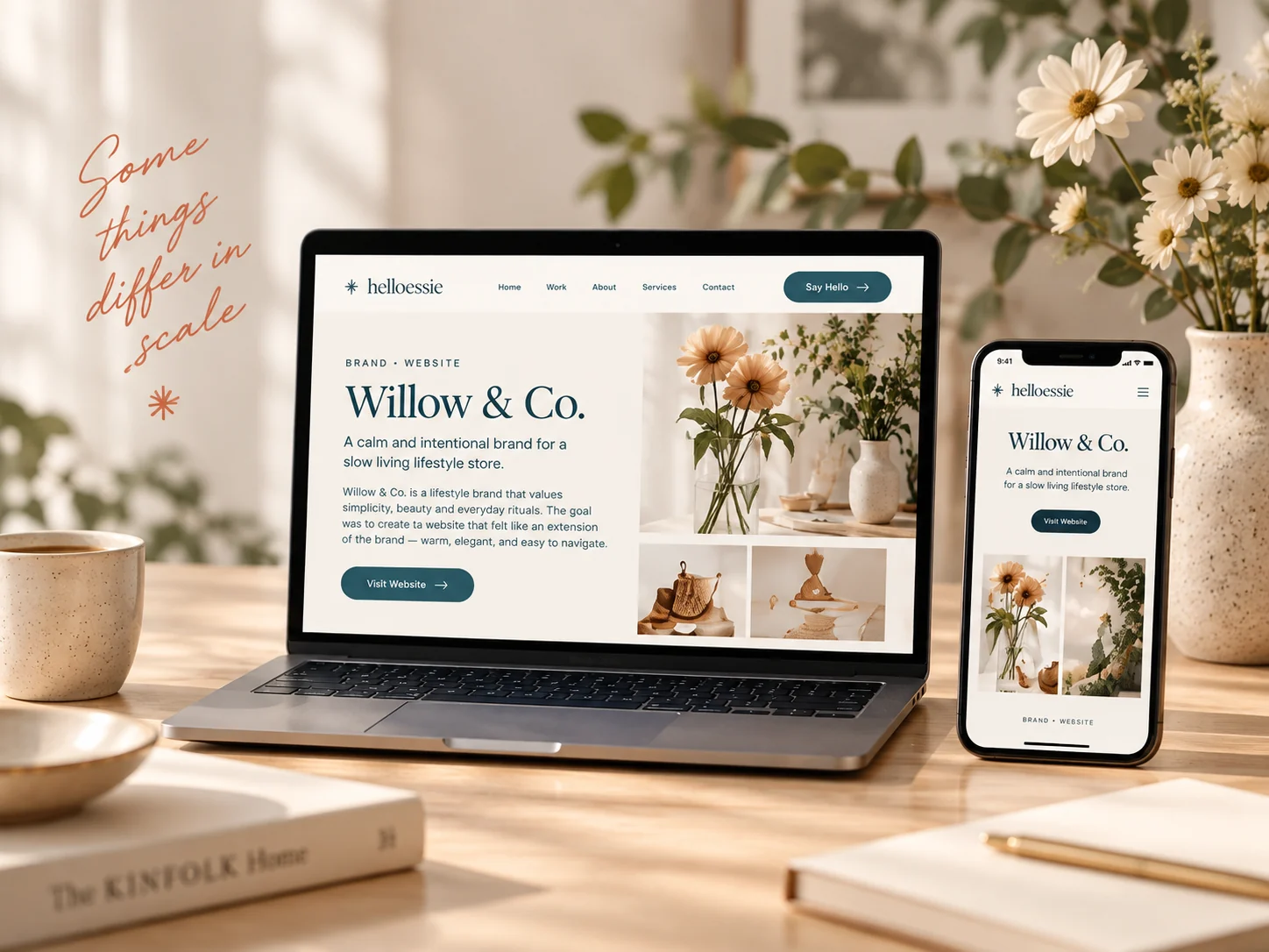 Desktop and mobile versions of the Willow & Co. website